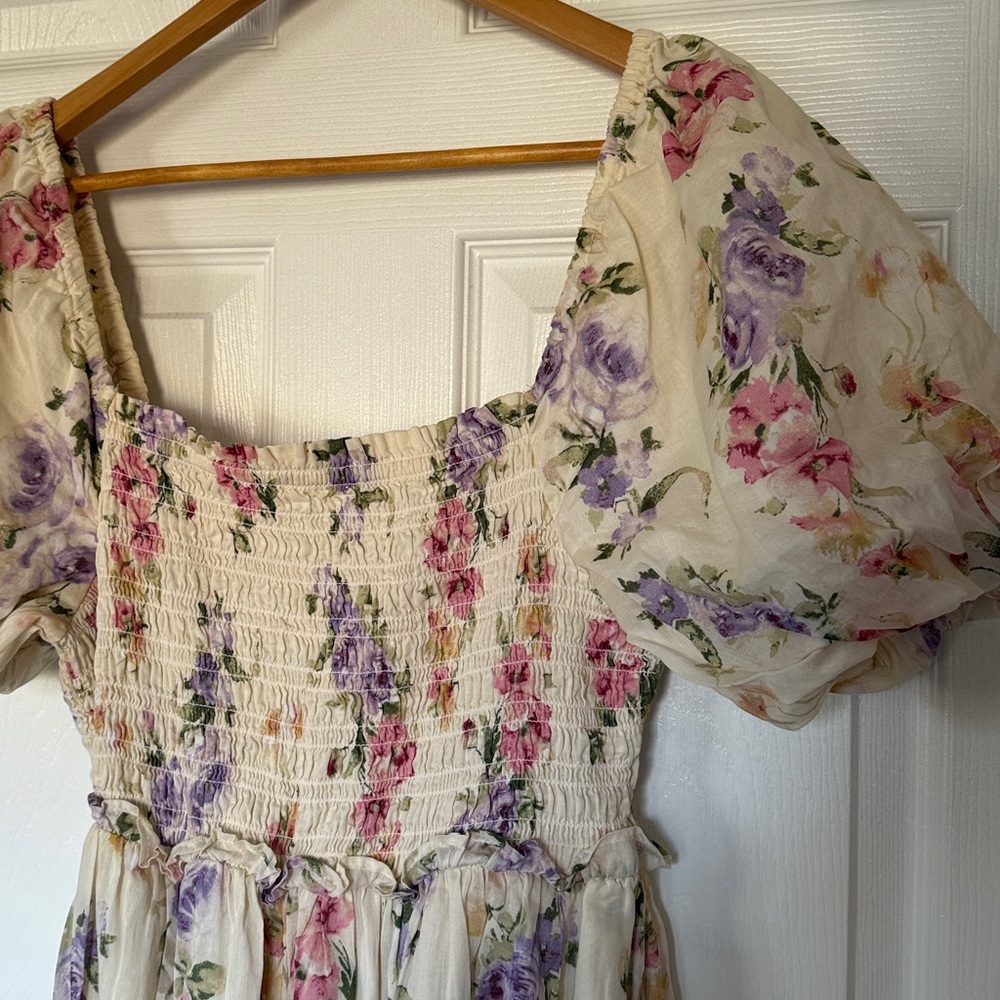 GAP x LoveShackFancy puff sleeve floral maxi dress withpockets and ruched bodice - Picture 5 of 6